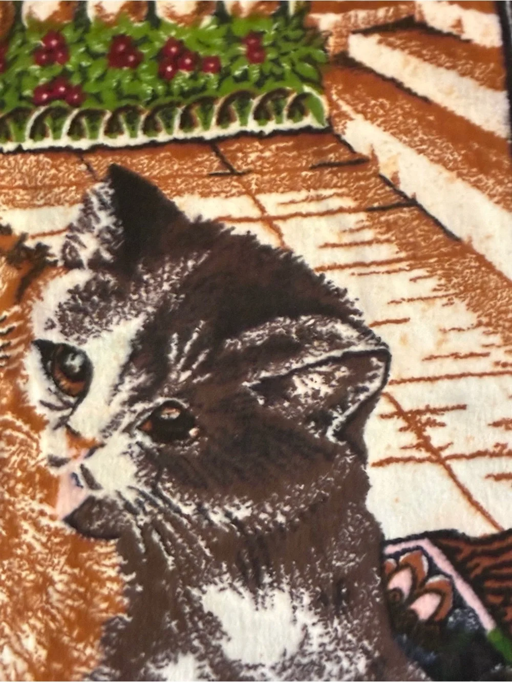 Vintage Kittens Wall Hanging Tapestry 38x55 Cottagecore Cats Decor Large